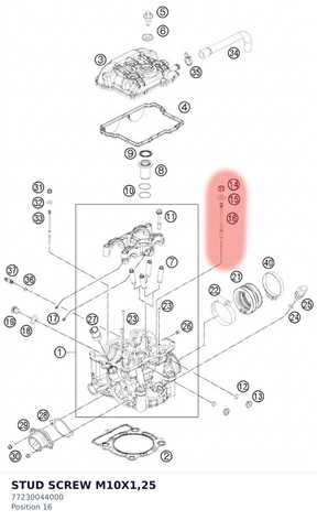 Diagram preview: STUD SCREW  M10X1,25 (77230044000)