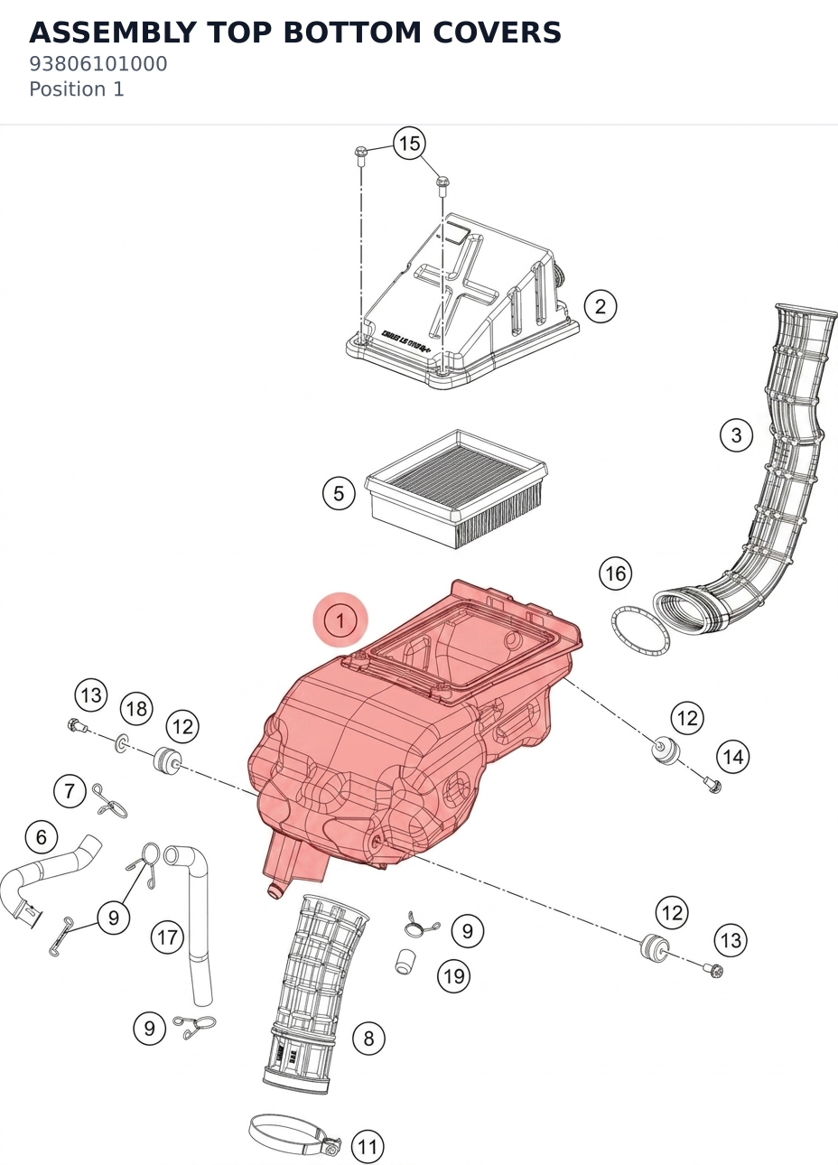 Diagram preview: ASSEMBLY TOP BOTTOM COVERS (93806101000)
