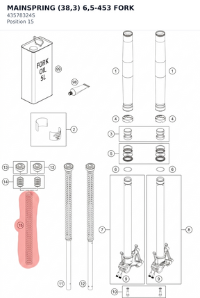 Diagram preview: MAINSPRING (38,3) 6,5-453 FORK (43578324S)