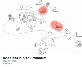 Diagram preview: HOSE EPA D 6/10 L 2000MM (78015019000)