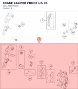 Diagram preview: BRAKE CALIPER FRONT L/S     06 (6011301500101)
