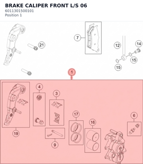 Diagram preview: BRAKE CALIPER FRONT L/S     06 (6011301500101)