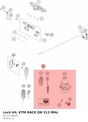 Diagram preview: Lock kit, KTM RACE ON 313 MHz (61711166044)