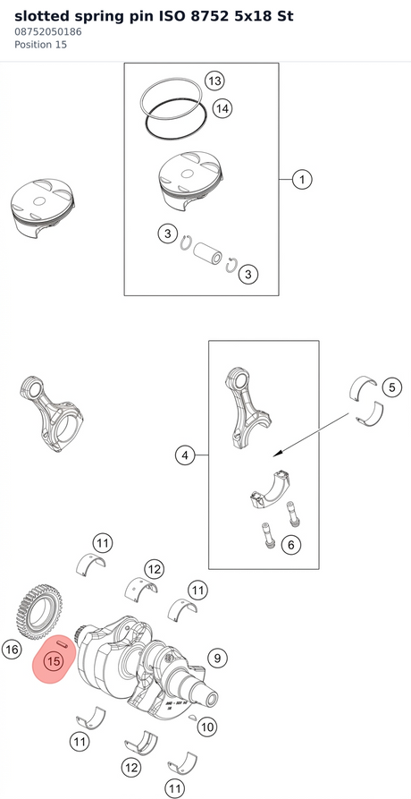 Diagram preview: slotted spring pin ISO 8752 5x18 St (08752050186)