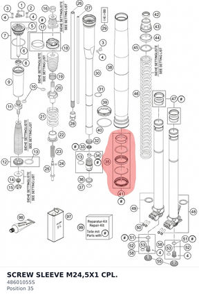 Diagram preview: SCREW SLEEVE M24,5X1 CPL. (48601055S)