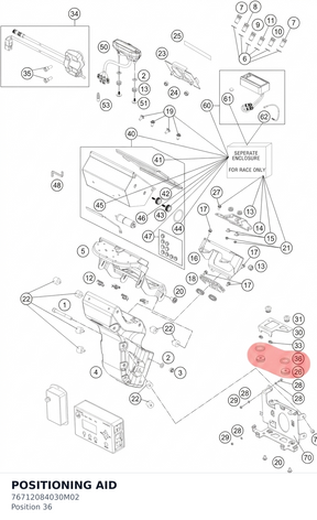 Diagram preview: POSITIONING AID (76712084030M02)