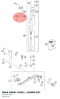 Diagram preview: REAR BRAKE HOSE L 540MM DOT (72013071100)