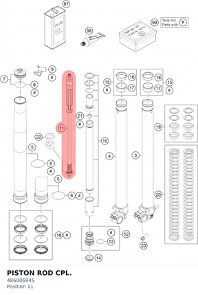 Diagram preview: PISTON ROD CPL. (48600694S)