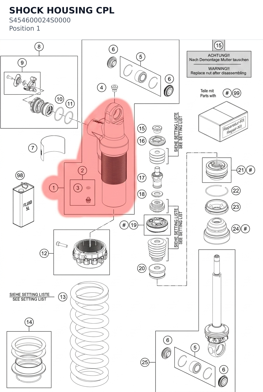 Diagram preview: SHOCK HOUSING CPL (S454600024S0000)