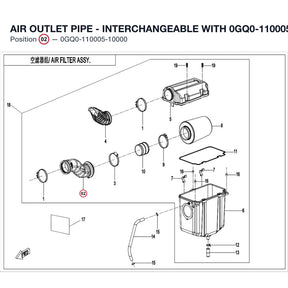 AIR OUTLET PIPE - INTERCHANGEABLE WITH  0GQ0-110005 product image