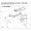 AIR FILTER SUB ASSY REPL BY 0GQ0-111000-00002 product image