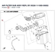 AIR FILTER SUB ASSY REPL BY 0GQ0-111000-00002 product image