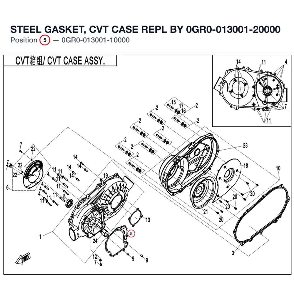 STEEL GASKET, CVT CASE REPL BY 0GR0-013001-20000 product image