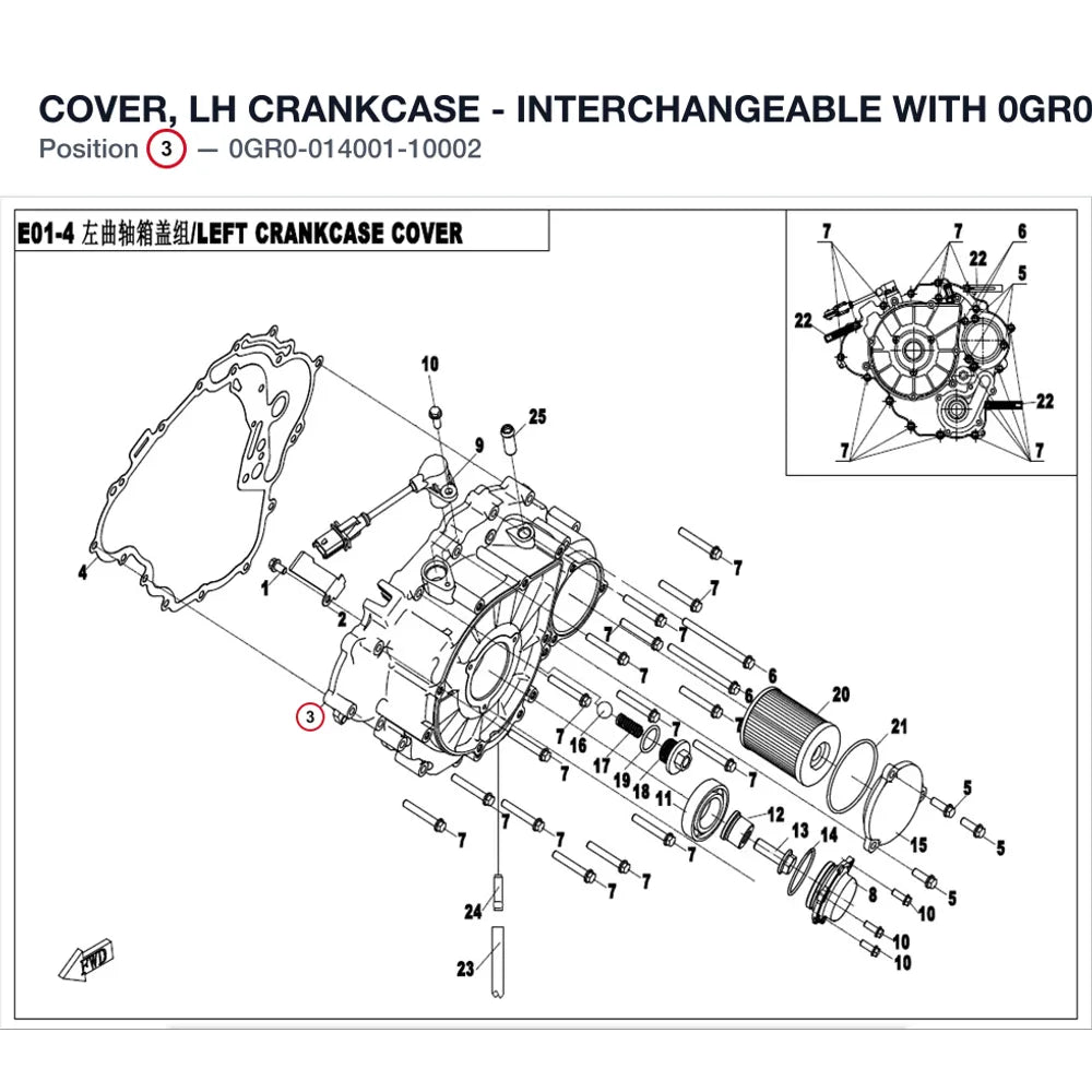 COVER, LH CRANKCASE - INTERCHANGEABLE WITH 0GR0-014001-10000 product image