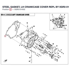 STEEL GASKET, LH CRANKCASE COVER REPL BY 0GR0-014002-10000 product image