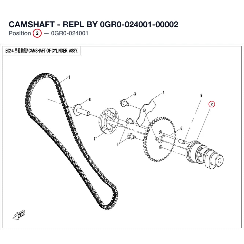 CAMSHAFT - REPL BY 0GR0-024001-00002 product image