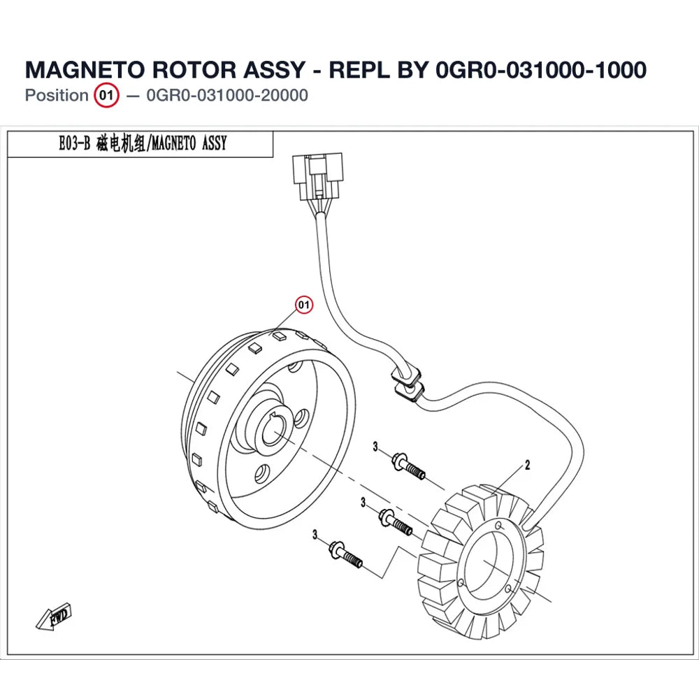 MAGNETO ROTOR ASSY - REPL BY 0GR0-031000-1000 product image