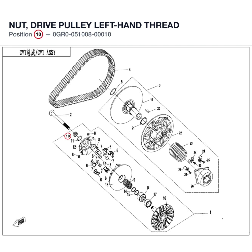NUT, DRIVE PULLEY product image