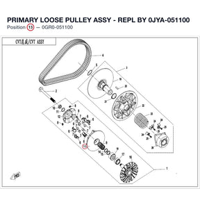 PRIMARY LOOSE PULLEY ASSY - REPL BY 0JYA-051100 product image