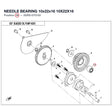 NEEDLE BEARING 10x22x16 product image