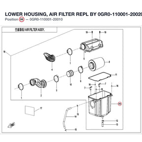 LOWER HOUSING, AIR FILTER REPL BY 0GR0-110001-20020 product image