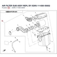 AIR FILTER SUB ASSY REPL BY 0GR0-111000-00002 product image
