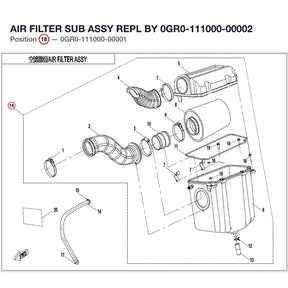 AIR FILTER SUB ASSY REPL BY 0GR0-111000-00002 product image