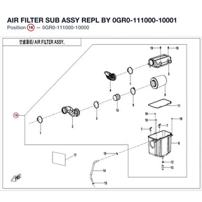 AIR FILTER SUB ASSY REPL BY 0GR0-111000-10001 product image