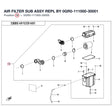 AIR FILTER SUB ASSY REPL BY 0GR0-111000-30001 product image