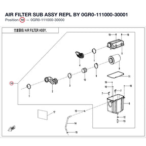 AIR FILTER SUB ASSY REPL BY 0GR0-111000-30001 product image
