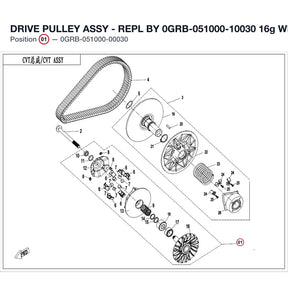 DRIVE PULLEY ASSY - REPL BY 0GRB-051000-10030 product image
