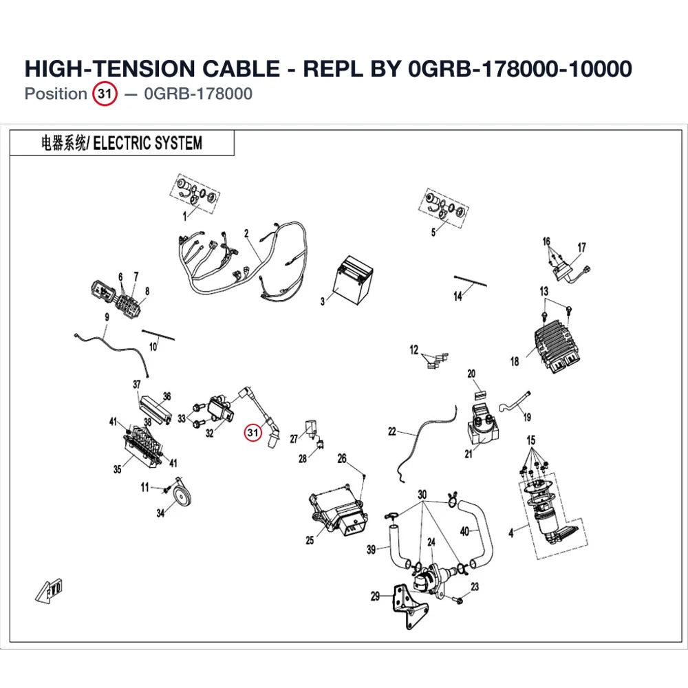 HIGH-TENSION CABLE - REPL BY 0GRB-178000-10000 product image