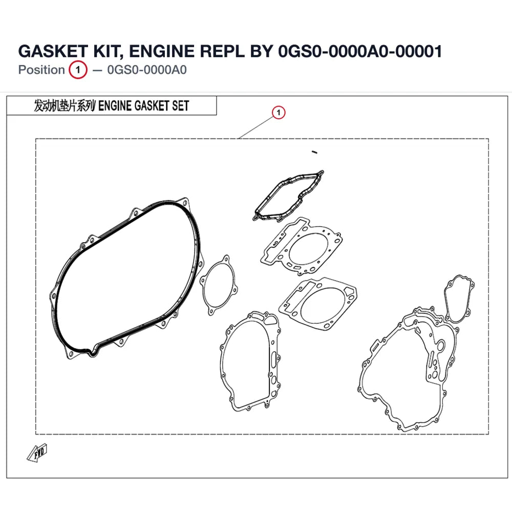 GASKET KIT, ENGINE REPL BY 0GS0-0000A0-00001 product image