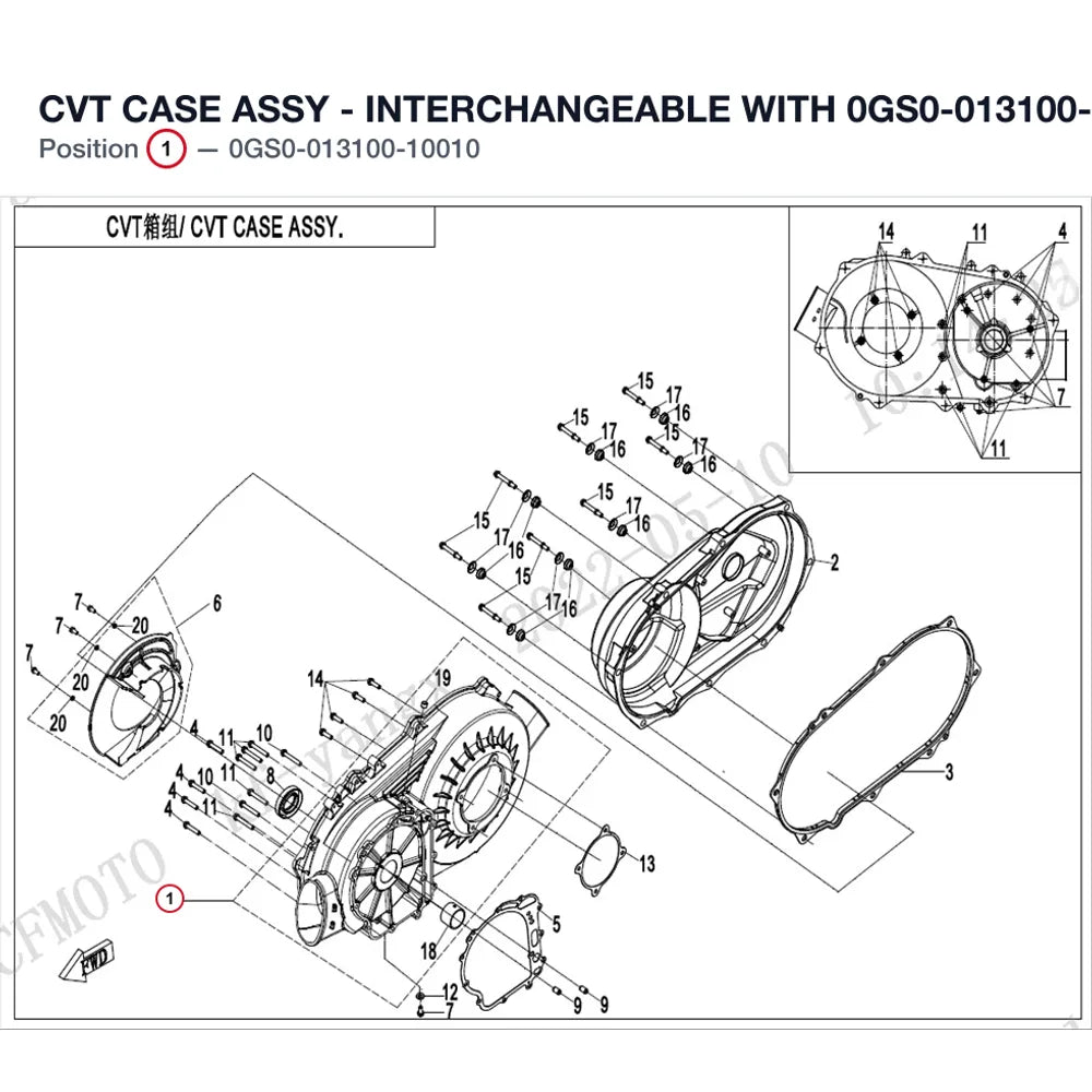 CVT CASE ASSY - INTERCHANGEABLE WITH 0GS0-013100-10020 product image