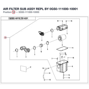 AIR FILTER SUB ASSY REPL BY 0GS0-111000-10001 product image