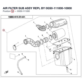 AIR FILTER SUB ASSY REPL BY 0GS0-111000-10000 product image