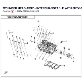 CYLINDER HEAD ASSY - INTERCHANGEABLE WITH 0HTV-022100-7000-0C2 product image