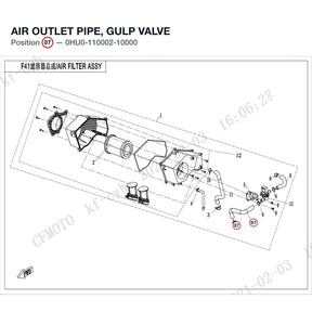 AIR OUTLET PIPE, GULP VALVE product image