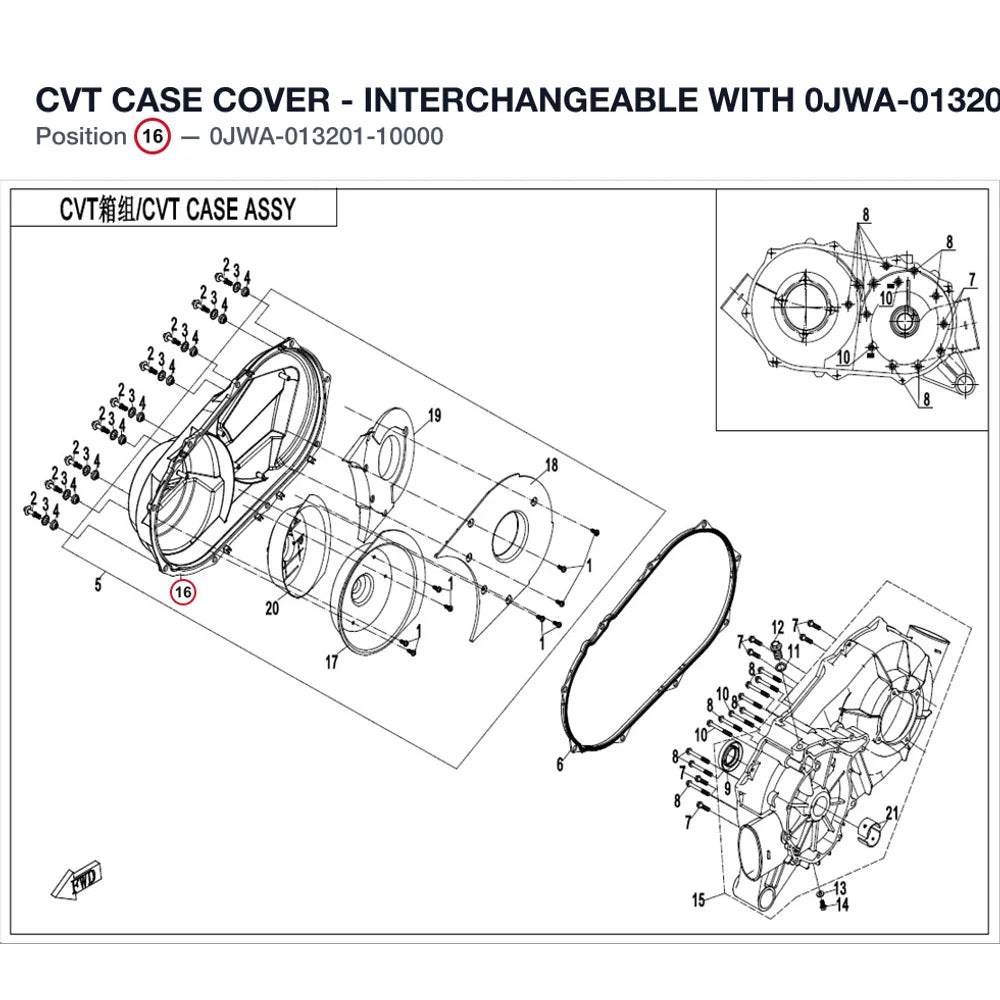 CVT CASE COVER - INTERCHANGEABLE WITH 0JWA-013201 product image