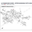 LH CRANKCASE COVER - INTERCHANGEABLE WITH  0JWA-014001 - REPL BY 0JWA-014001-10001 product image