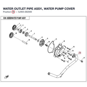 WATER OUTLET PIPE ASSY., WATER PUMP COVER product image