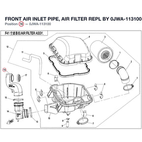 FRONT AIR INLET PIPE, AIR FILTER REPL BY 0JWA-113100-10000 product image