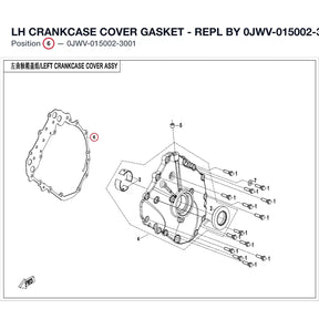 LH CRANKCASE COVER GASKET - INTERCHANGEABLE WITH 0JWV-015002-3000 product image