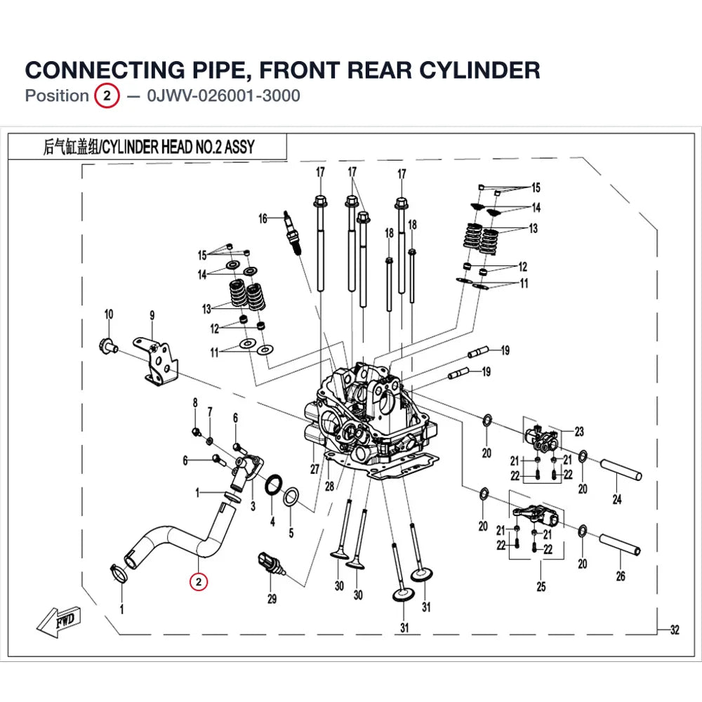 CONNECTING PIPE, FRONT REAR CYLINDER product image
