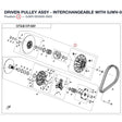 DRIVEN PULLEY ASSY - INTERCHANGEABLE WITH 0JWV-052000-3000 product image