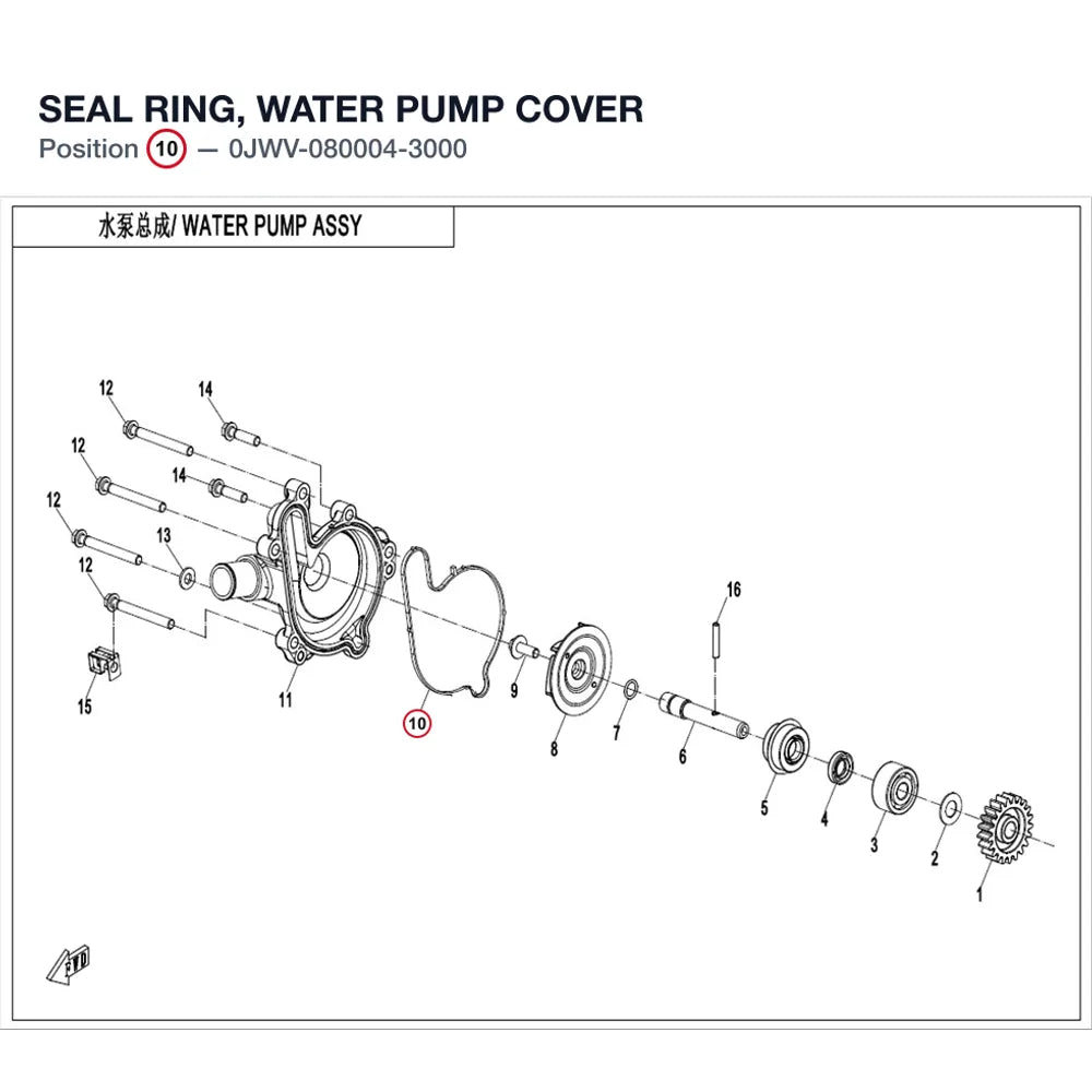 SEAL RING, WATER PUMP COVER product image