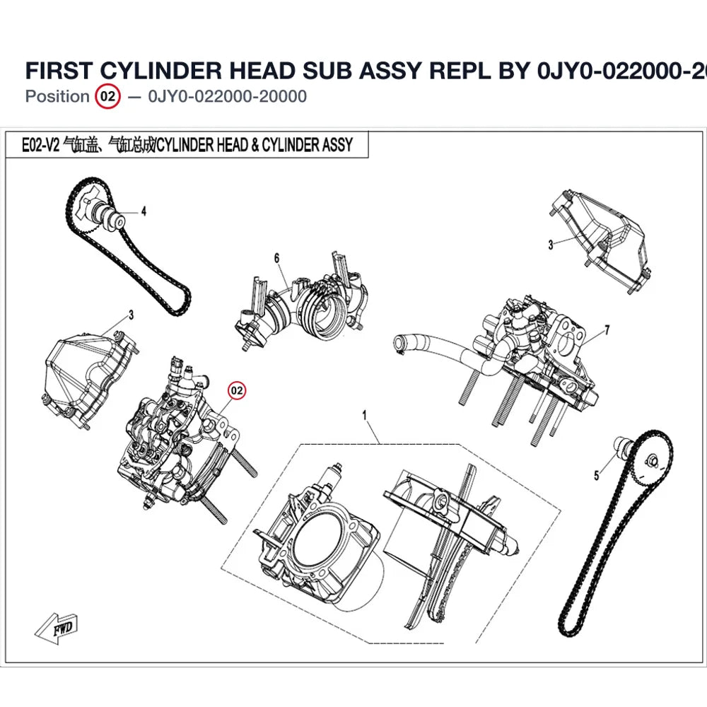 FIRST CYLINDER HEAD SUB ASSY REPL BY 0JY0-022000-20001 product image
