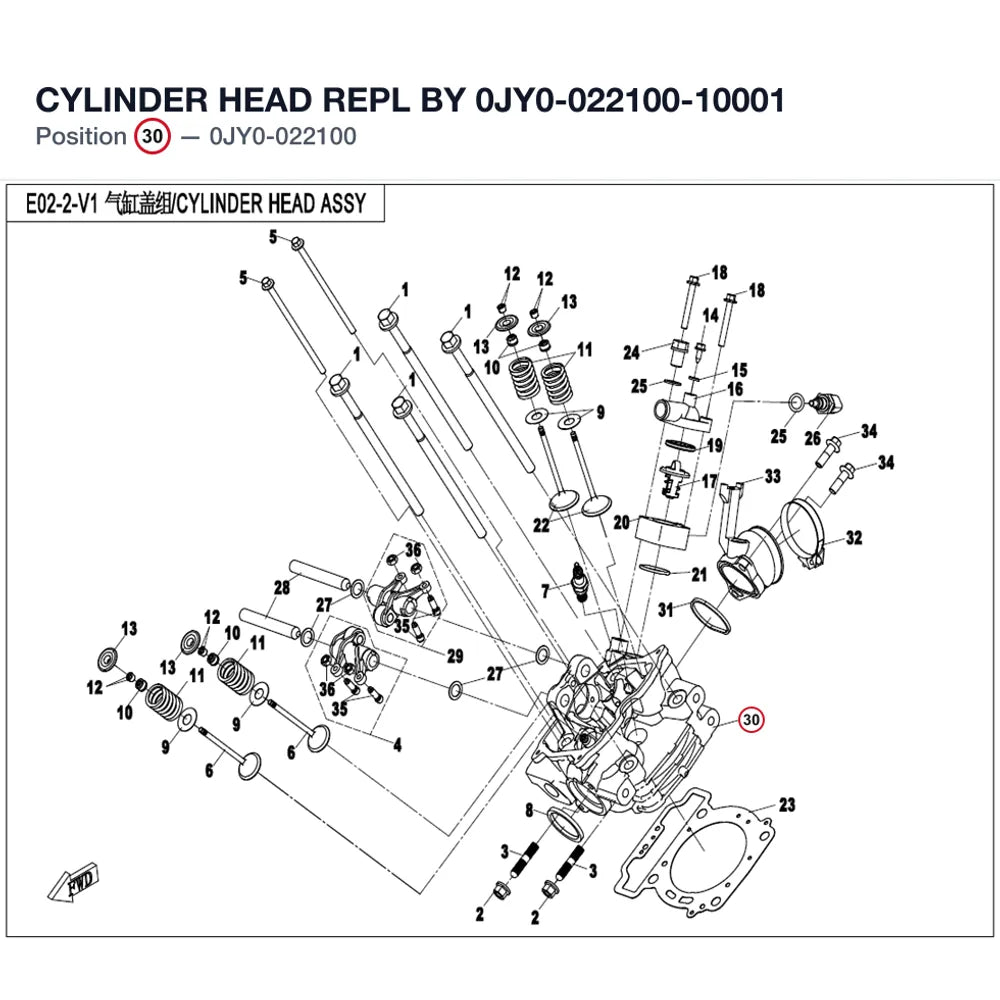CYLINDER HEAD REPL BY 0JY0-022100-10001 product image
