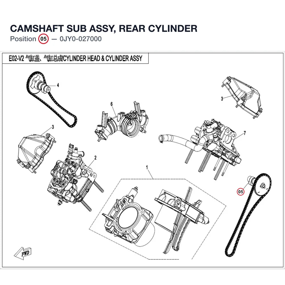 CAMSHAFT SUB ASSY, REAR CYLINDER product image