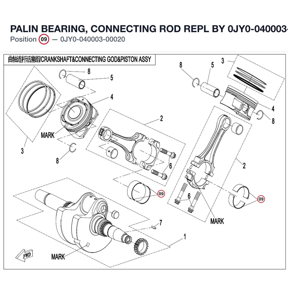 PALIN BEARING, CONNECTING ROD REPL BY 0JY0-040003-00022 product image